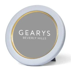 Piero Leather Round Frame, Blue Haze