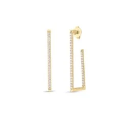 Perfect Diamond Rectangular Hoop Earrings