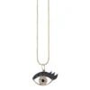 14K Rose Gold Brown & Black Diamond Eye With Lash Pendant