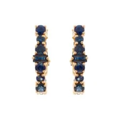 Blue Sapphire Rivulet Oval Hoops