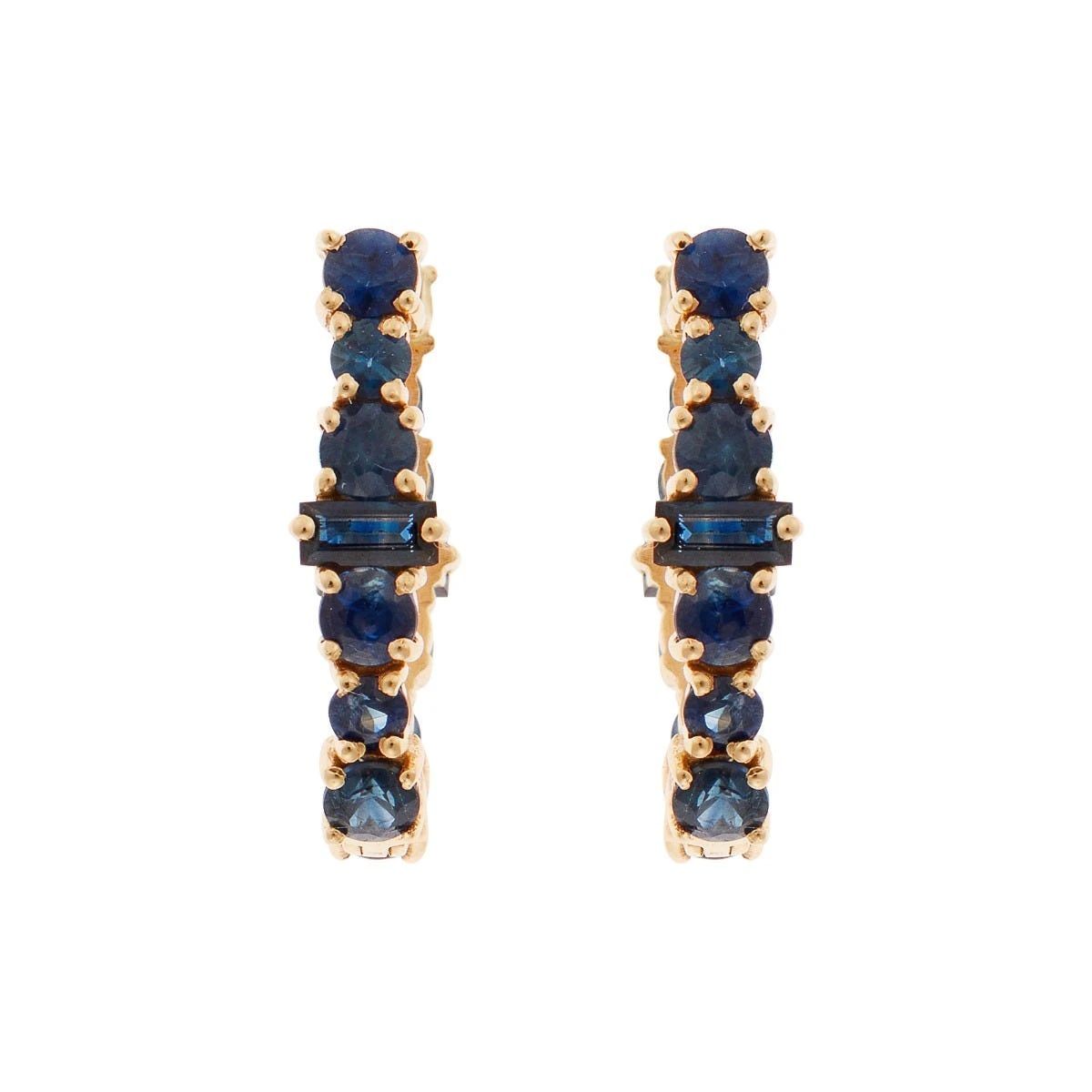 Blue Sapphire Rivulet Oval Hoops 3 Blue Sapphire Rivulet Oval Hoops