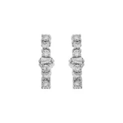 Little Diamond Rivulet Spread Oval Hoop Earrings