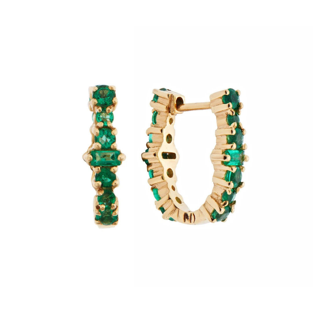 Little Emerald Rivulet Spread Oval Hoop Earrings 4 Little Emerald Rivulet Spread Oval Hoop Earrings - Image 2
