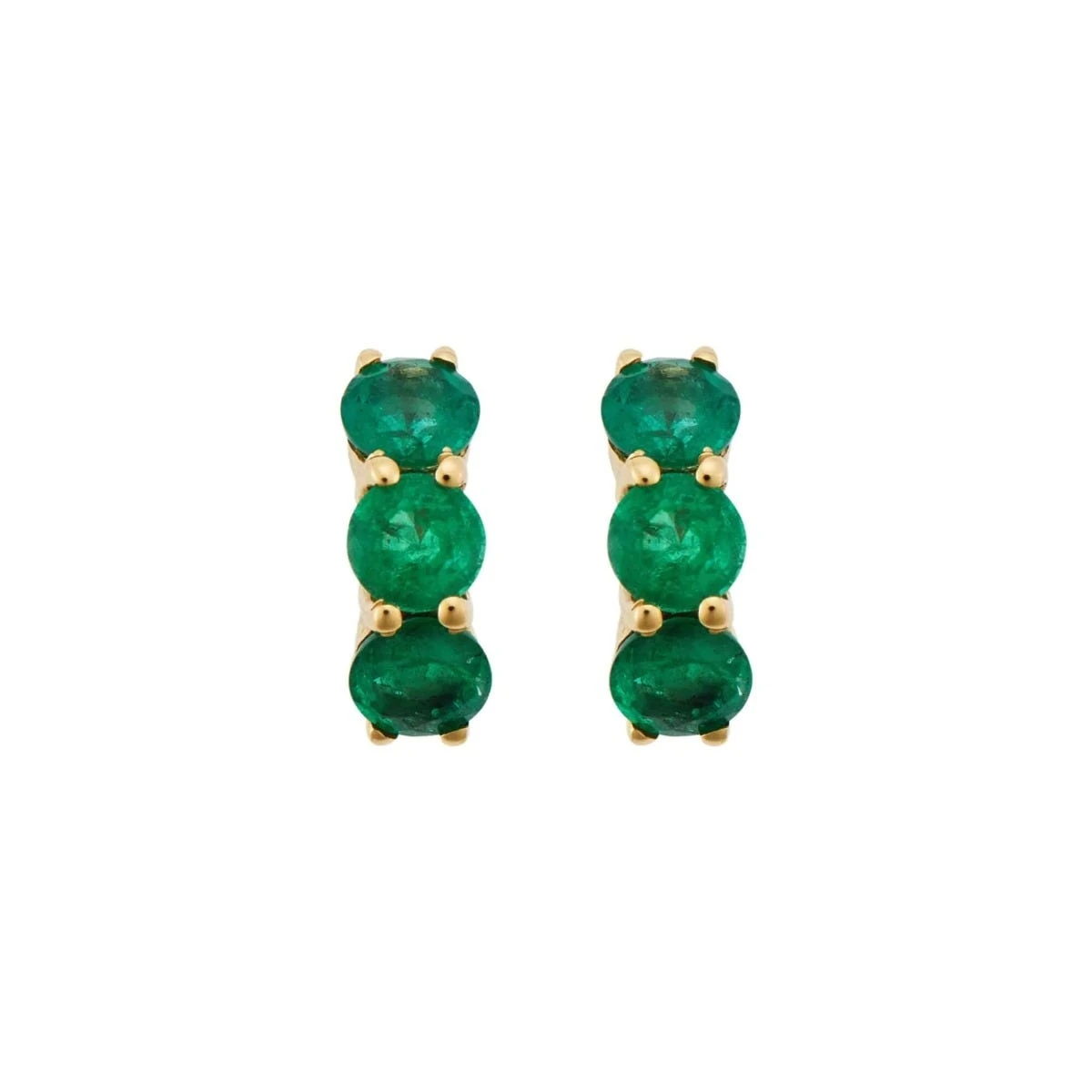 Emerald Huggie Hoop Earrings 4 Emerald Huggie Hoop Earrings - Image 2