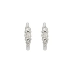 Diamond Rivulet Oval Hoop Earrings