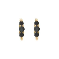 Black Diamond Rivulet Oval Hoop Earrings