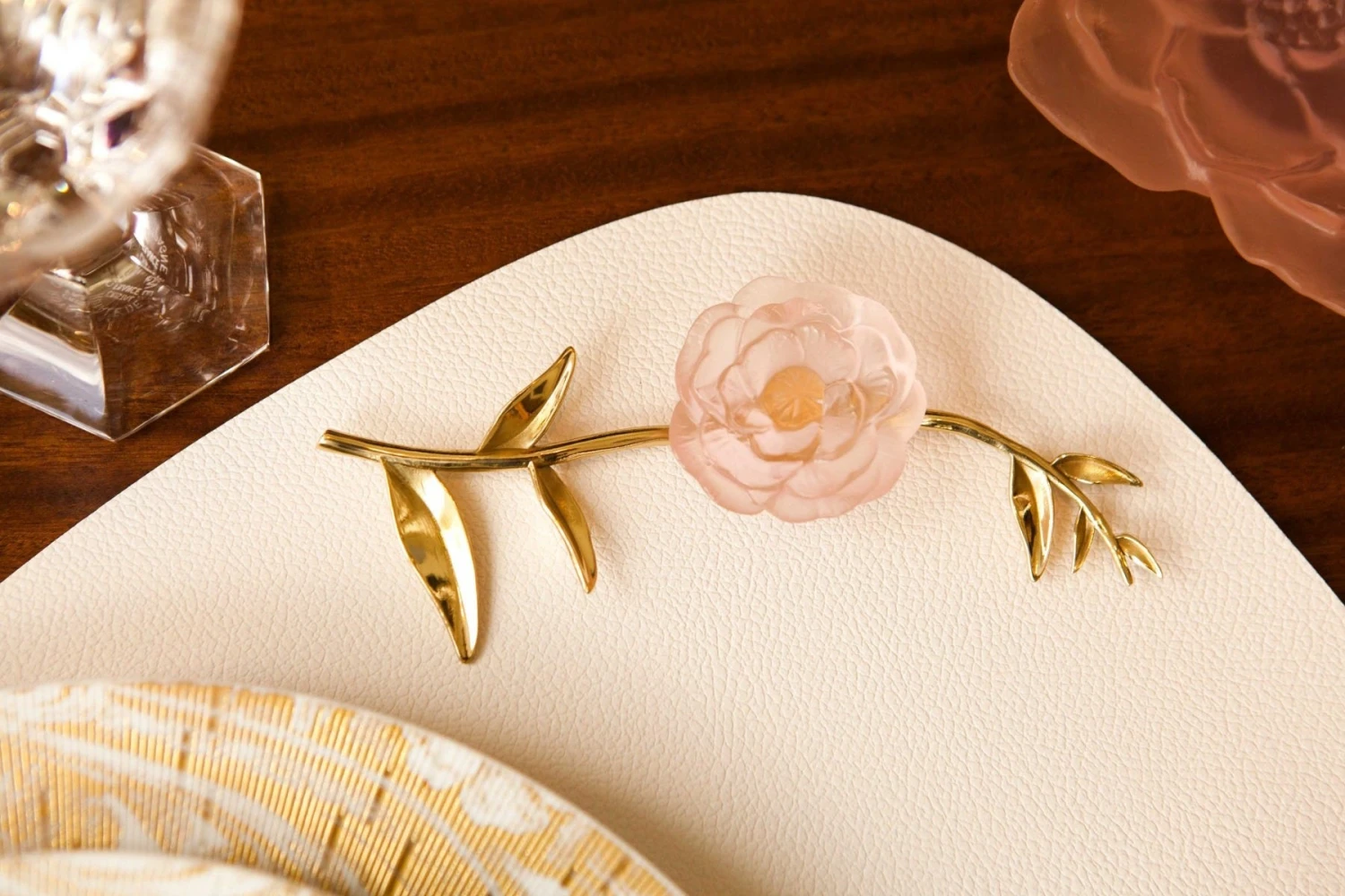 Camellia Ornamental Flower, Pink 4 Camellia Ornamental Flower, Pink - Image 2