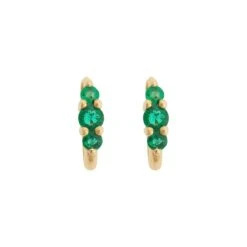 Rivulet Oval Hoops Earrings, Emerald