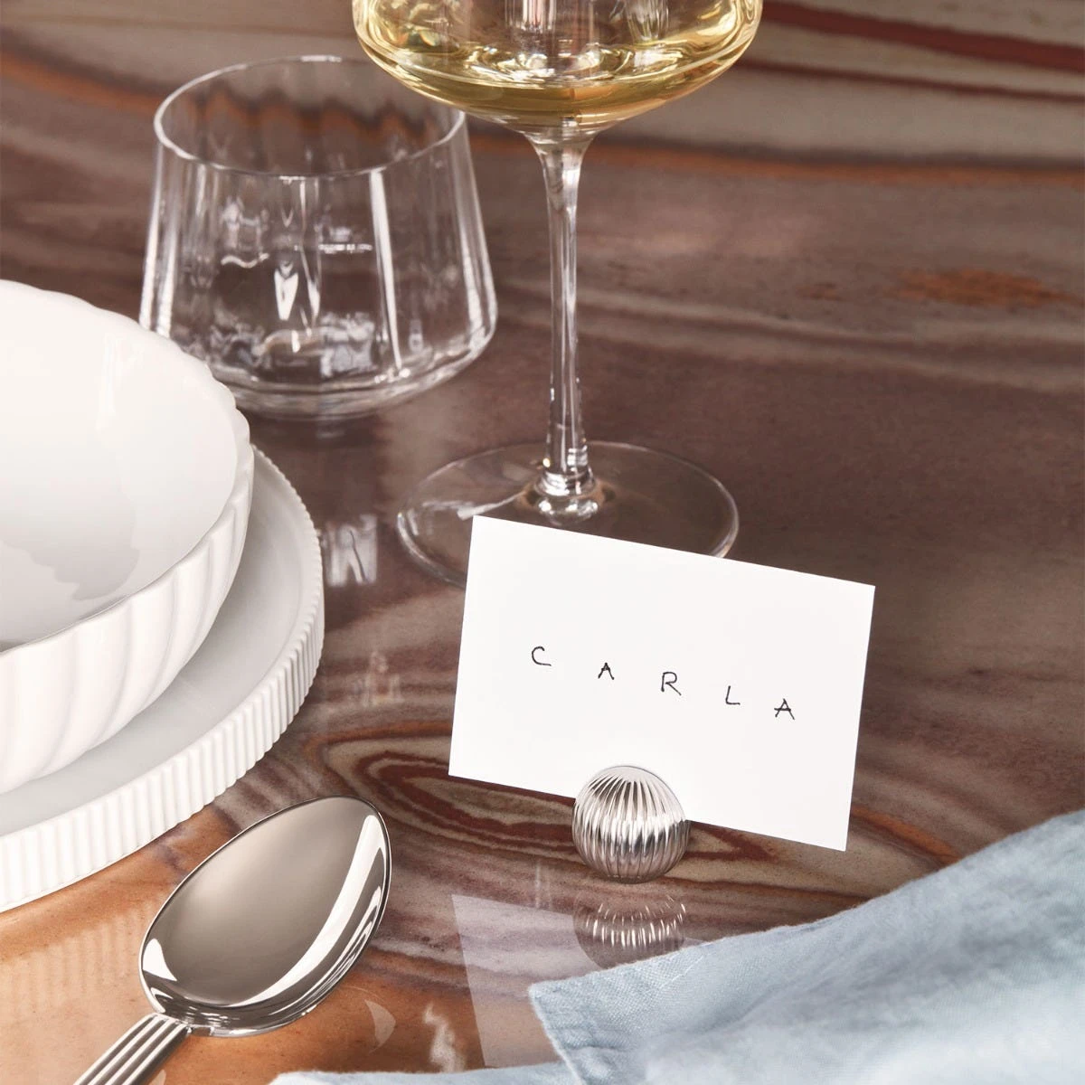 Georg Jensen Bernadotte Table Card Holders, Set Of 4 5 Georg Jensen Bernadotte Table Card Holders, Set Of 4 - Image 3