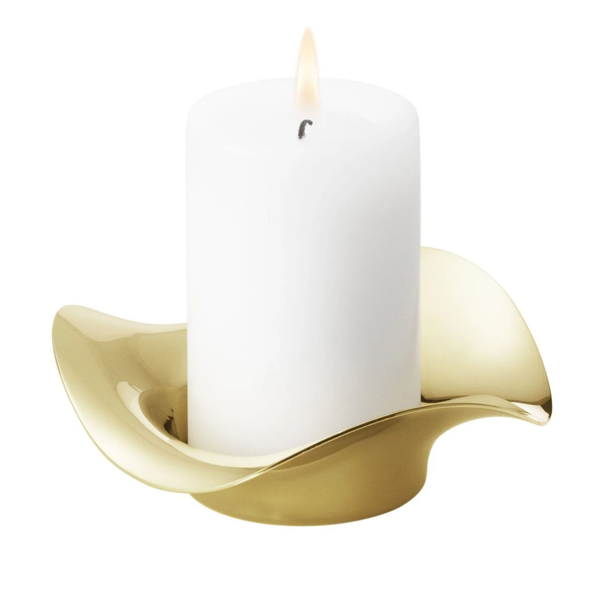 Georg Jensen Cobra Pillar Candle Holder, Gold 3 Georg Jensen Cobra Pillar Candle Holder, Gold