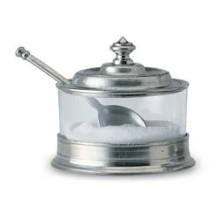 Pewter Jam Pot With Spoon