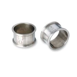 Round Pewter Napkin Ring, Pair