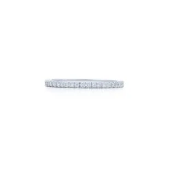 Stackable Slim Ring With Diamonds, Platinum