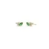 14K Marquise Emerald & Diamond Stud Earrings