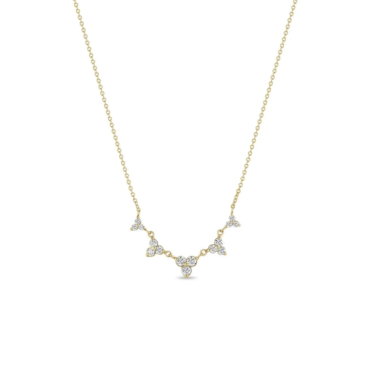 14K Linked Graduated Diamond Trio Necklace 3 14K Linked Graduated Diamond Trio Necklace
