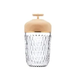Folia Portable Lamp, Woodbrushed Brass Finish