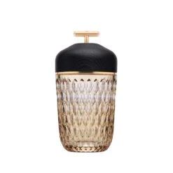 Folia Portable Lamp, Amber & Black Wood