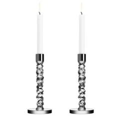 Orrefors Carat Candlestick, Pair