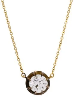 18K Antique Diamond Pendant Necklace