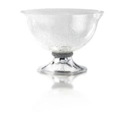 Caviar Silver & Seguso Glass Bowl, Medium