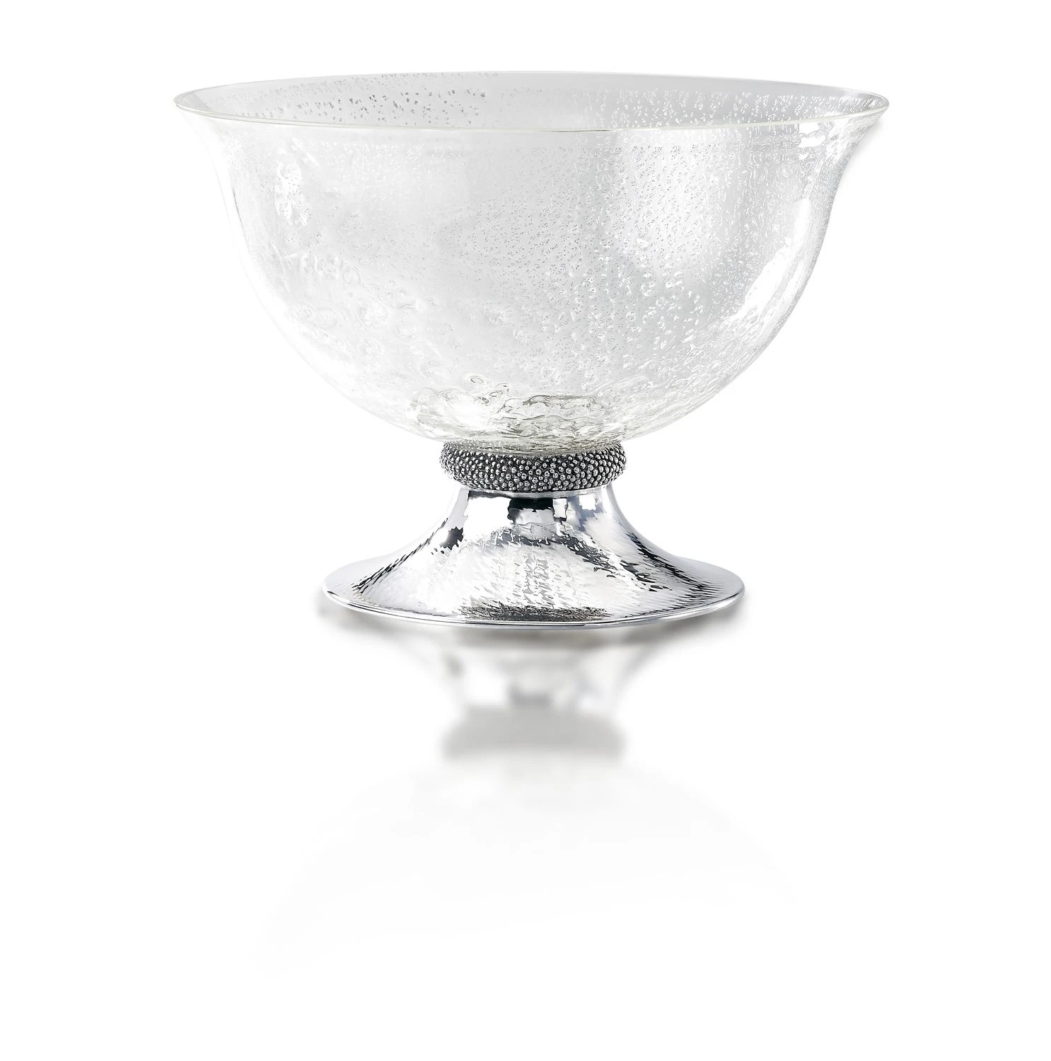 Caviar Silver & Seguso Glass Bowl, Medium 3 Caviar Silver & Seguso Glass Bowl, Medium