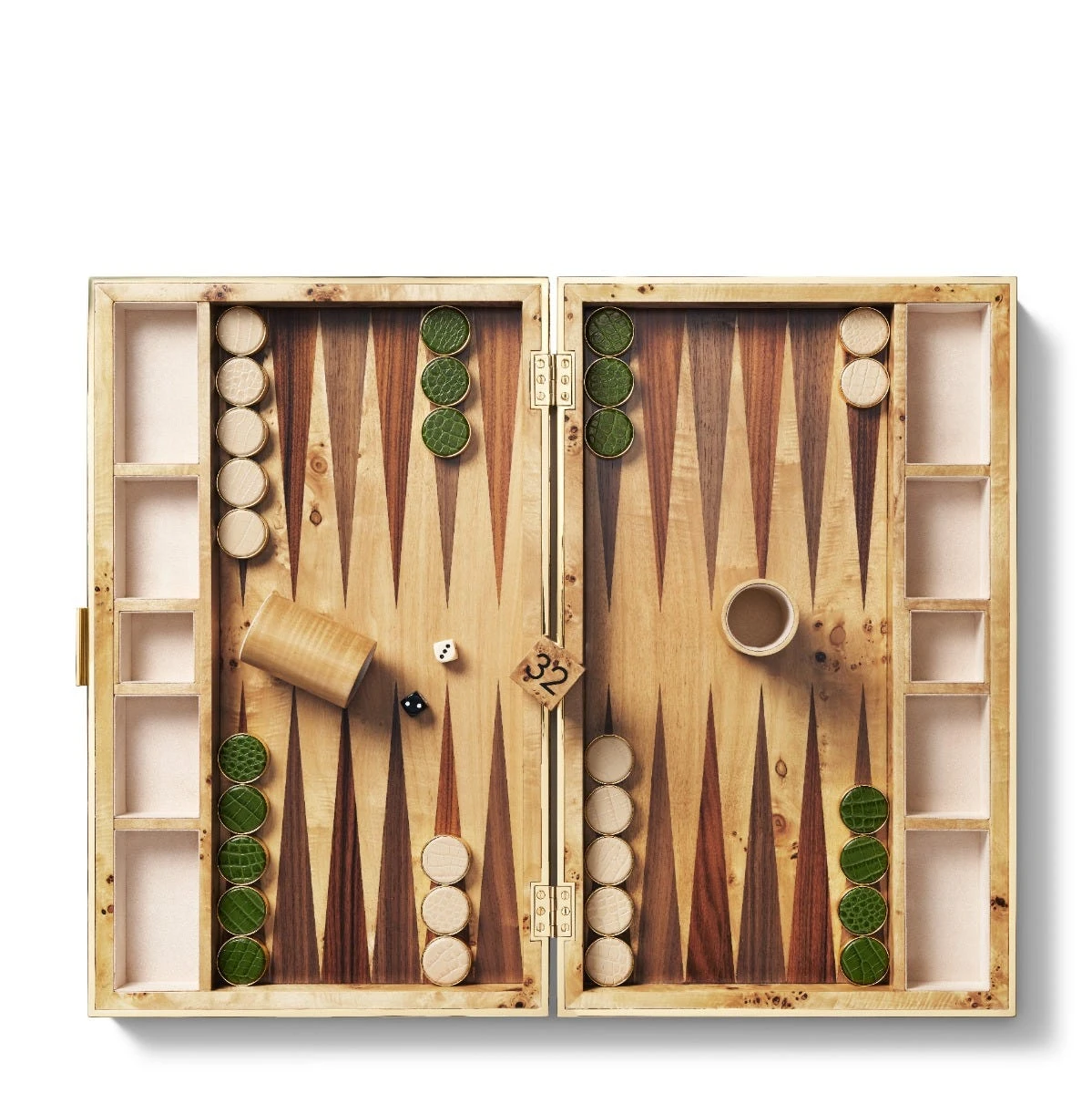 Croc Backgammon Set With Dice, Verde 4 Croc Backgammon Set With Dice, Verde - Image 2