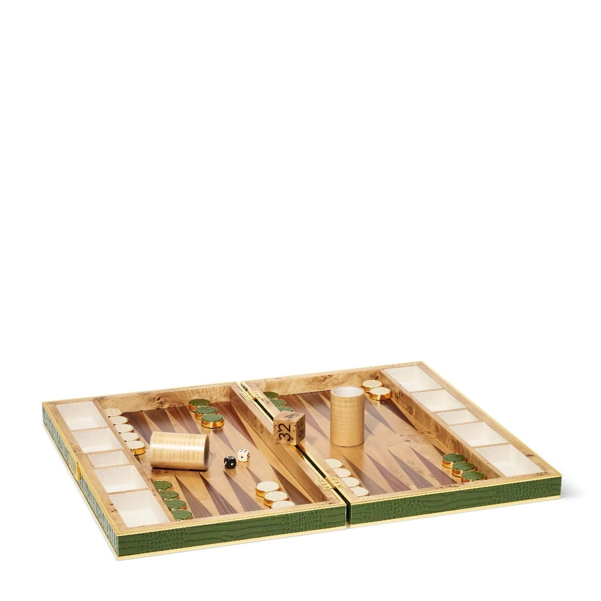 Croc Backgammon Set With Dice, Verde 3 Croc Backgammon Set With Dice, Verde
