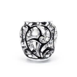 Lalique Tourbillons Vase, Clear & Black Limited Edition
