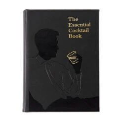 The Essential Cocktail Book, Leather Bound -Home Decor Shop 42 1733 bse cktl bnd blk 1