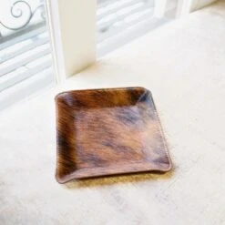 Exotic Haircalf Leather Valet Tray, Medium