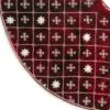 Red Velvet Tree Skirt With Snowflake Grid 1 Red Velvet Tree Skirt With Snowflake Grid -Home Decor Shop 42 2959 nh101214