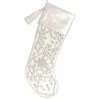 White Velvet Stocking With Silver Beading -Home Decor Shop 42 2968 nd20122w 23a