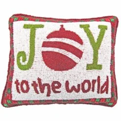 Joy To The World Beaded Pillow