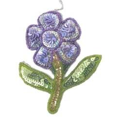 Purple Sequin Flower Ornament