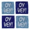 Oy Vey Coasters, Set Of 4, Shades Of Blue -Home Decor Shop 42 3000 mm1001dg