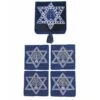 Star Of David Beaded Coaster Set Of 4 In A Velvet Box -Home Decor Shop 42 3002 mm821 1