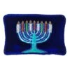 Blue Velvet Pillow With Sequin Menorah -Home Decor Shop 42 3003 nh991 2ab