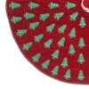Red Velvet Tree Skirt With Green & Brown Beaded Trees -Home Decor Shop 42 3018 mu2313 001