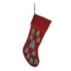 Red Velvet Stocking With Beaded Trees 2 Red Velvet Stocking With Beaded Trees -Home Decor Shop 42 3019 ca1021x