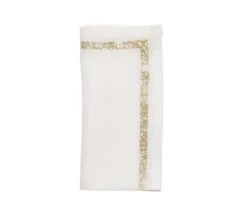 Impression Napkin, White & Gold