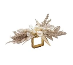 Gilded Spray Napkin Ring, Gold & Silver