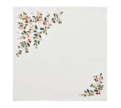 Holly Napkin, White, Red & Green -Home Decor Shop 42 3141 na2239197wrdgr white red green holly napkin flat