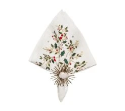 Holly Napkin, White, Red & Green -Home Decor Shop 42 3141 na2239197wrdgr white red green holly napkin styled 02