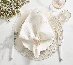 Jeweled Bow Napkin Ring, Set Of 4 -Home Decor Shop 42 3142 2023 fall kim seybert milky way 06