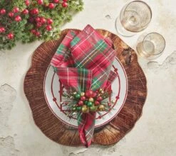 Jingle Napkin Ring, Red, Green & Gold -Home Decor Shop 42 3143 2023 fall kim seybert cedar 05