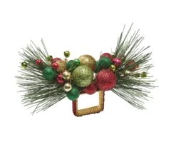 Jingle Napkin Ring, Red, Green & Gold