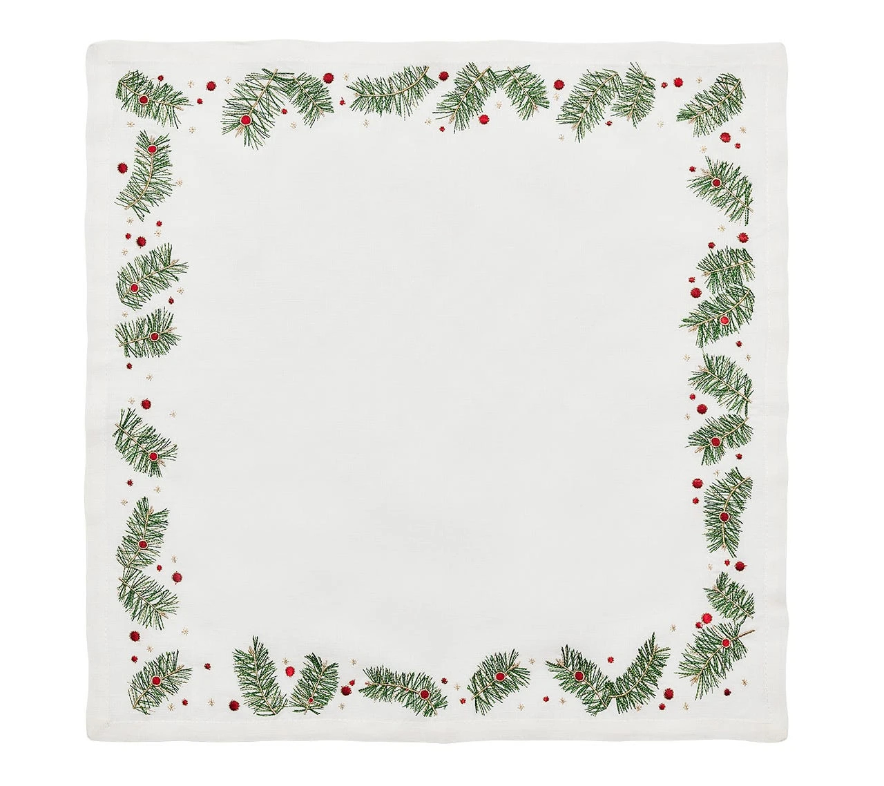 Evergreen Napkin, White, Red & Green 4 Evergreen Napkin, White, Red & Green - Image 2