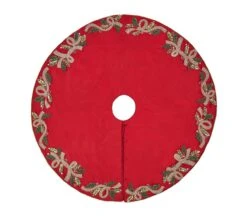 Tidings Tree Skirt In Red, Green & Gold