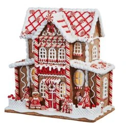 Lighted Peppermint Gingerbread House