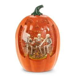 Campfire Skeletons Lighted Water Pumpkin